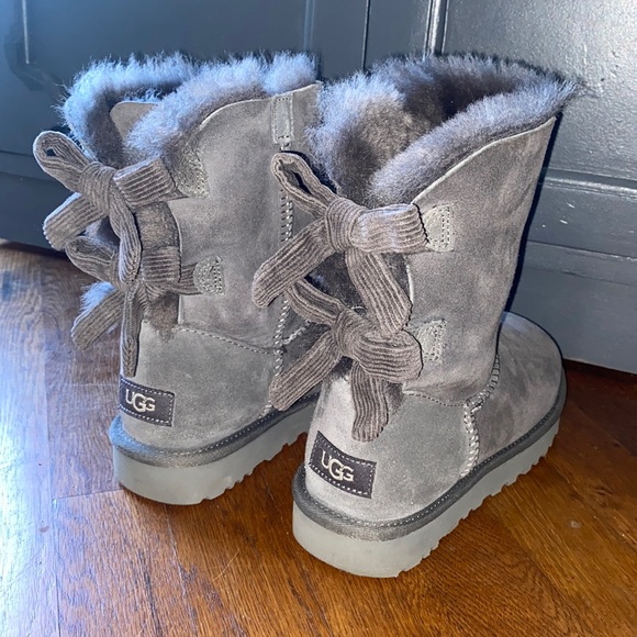 UGG Shoes - UGG | Bailey Corduroy Bow Boots In Charcoal